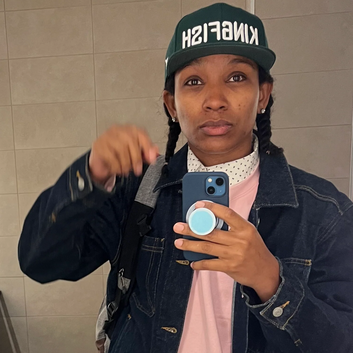 KINGFISH Snapback worn in a selfie