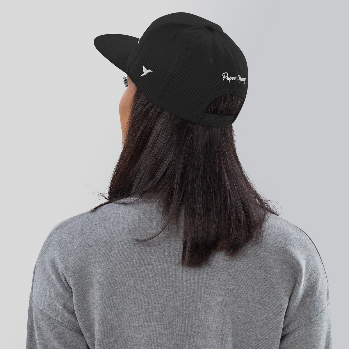 Compost Snapback in Black, back view