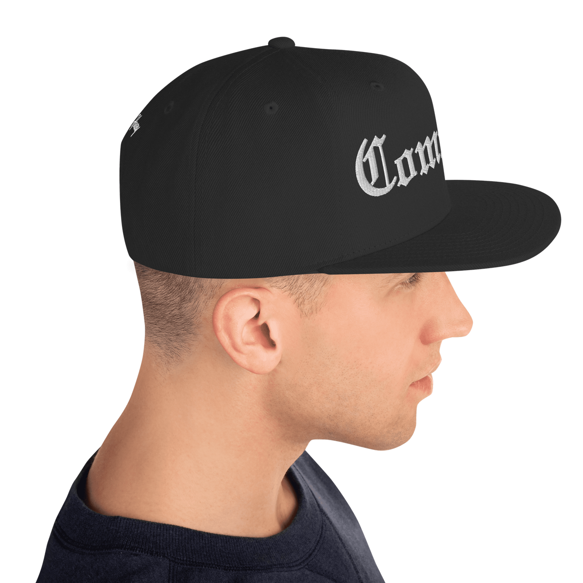 Compost Snapback in Black, right side view
