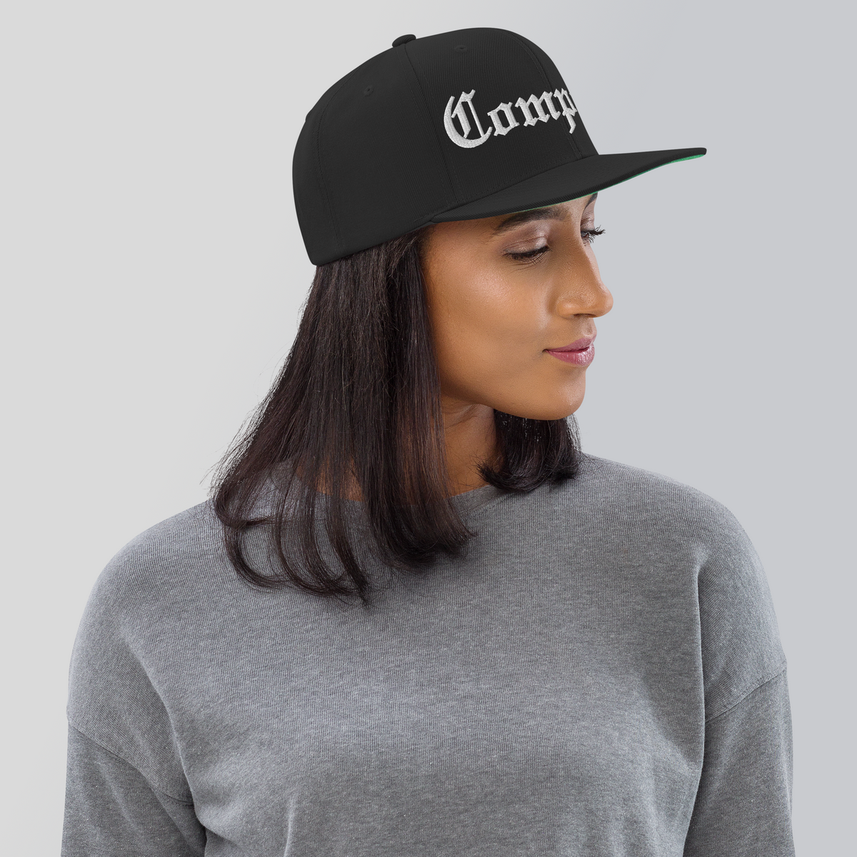 Compost Snapback in Black, right side view 2
