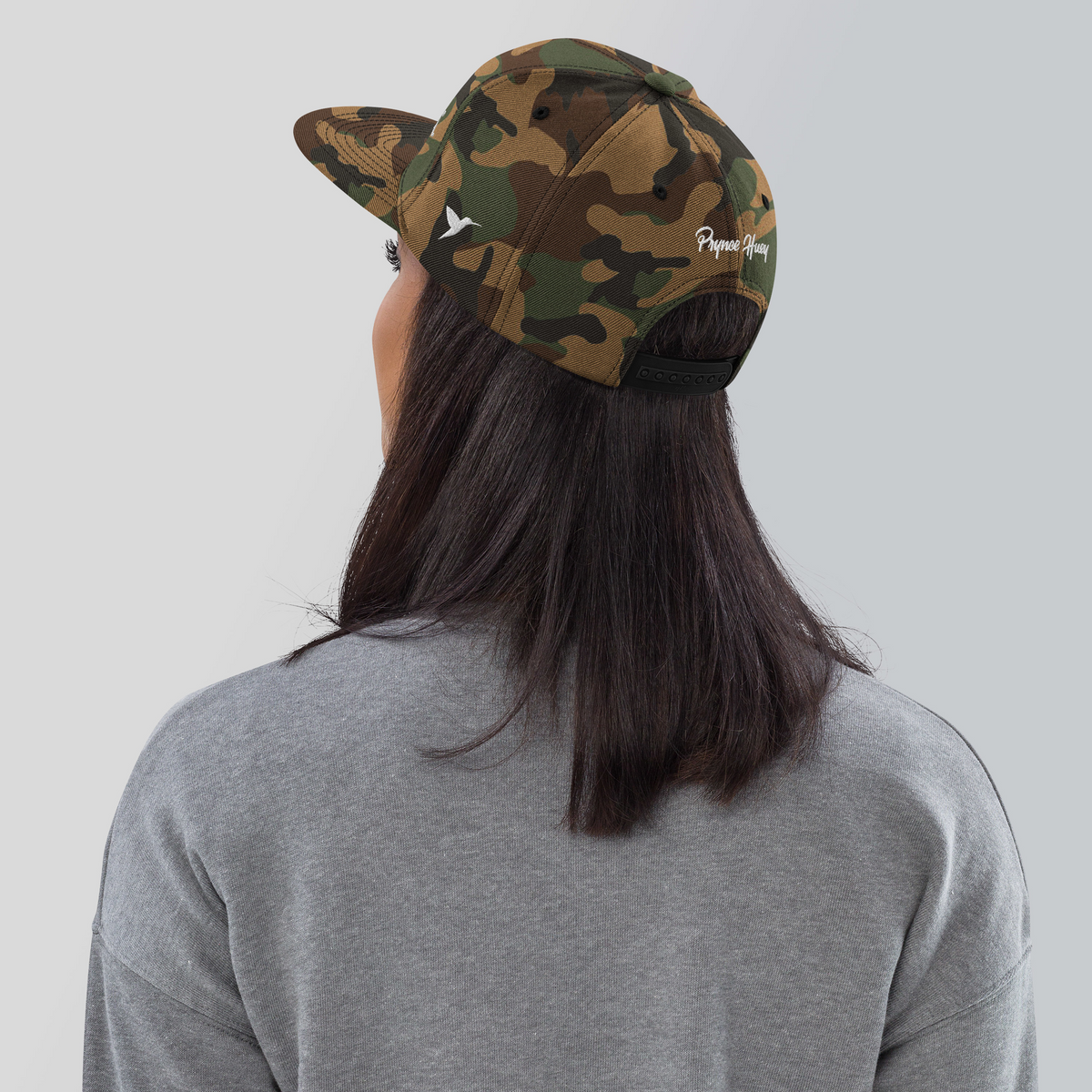 Compost Snapback in Green Camo, back view