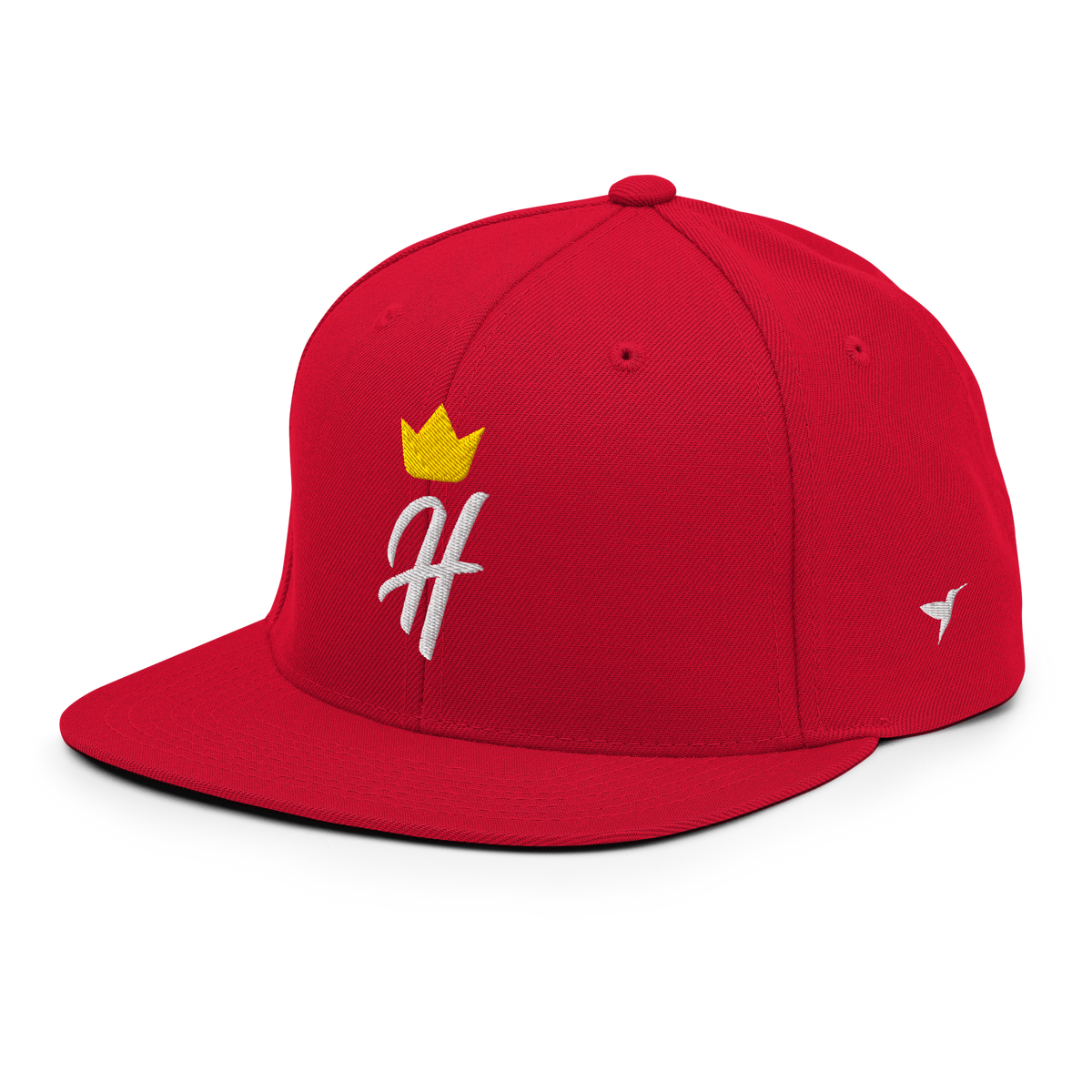 Royal Crown Snapback in Red, left front view