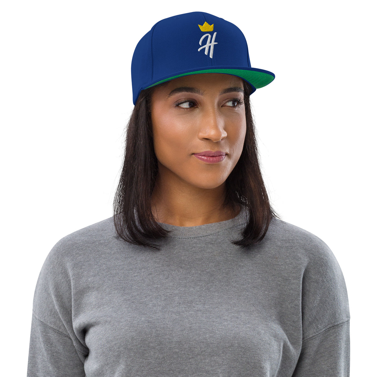 Royal Crown Snapback in Blue, front view 2