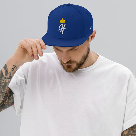 Royal Crown Snapback in Blue, front view
