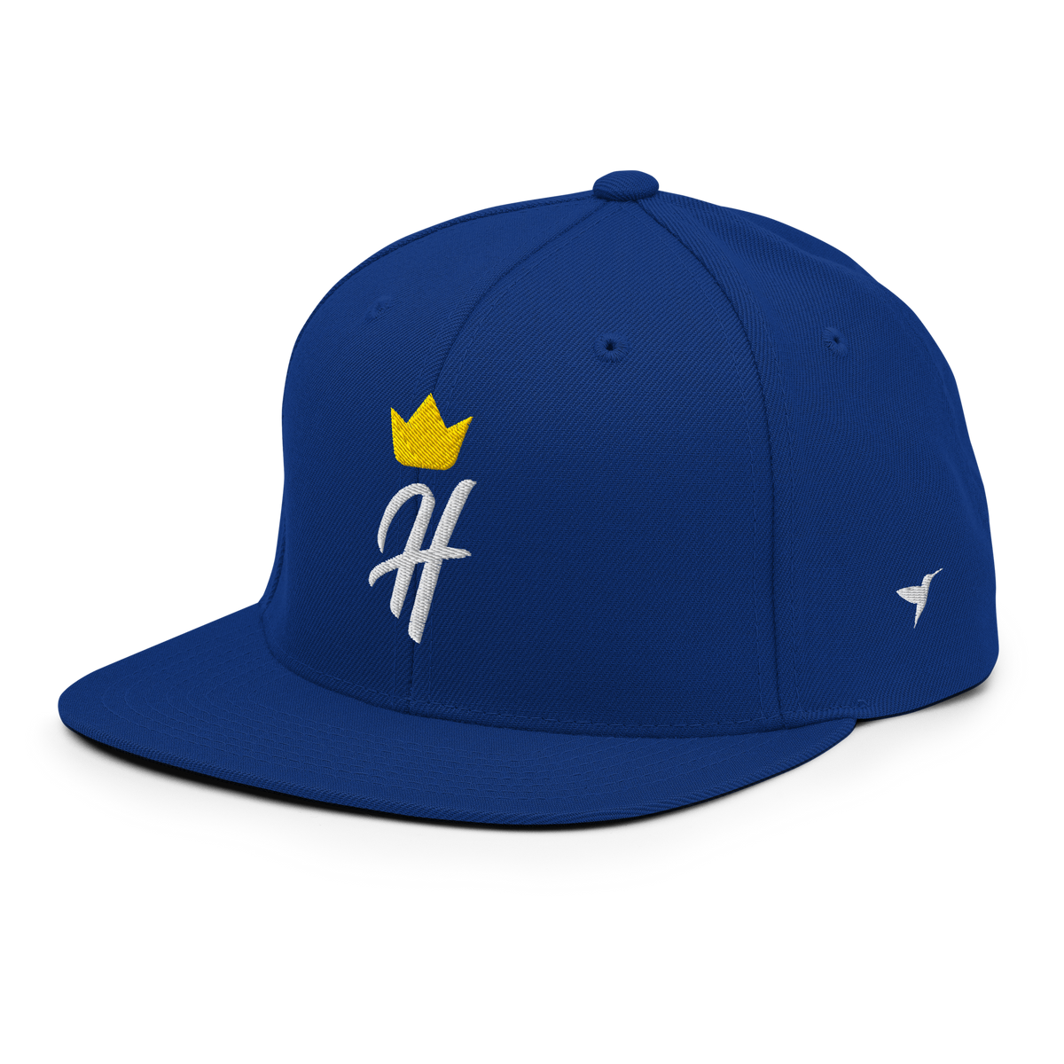 Royal Crown Snapback in Blue, left front view