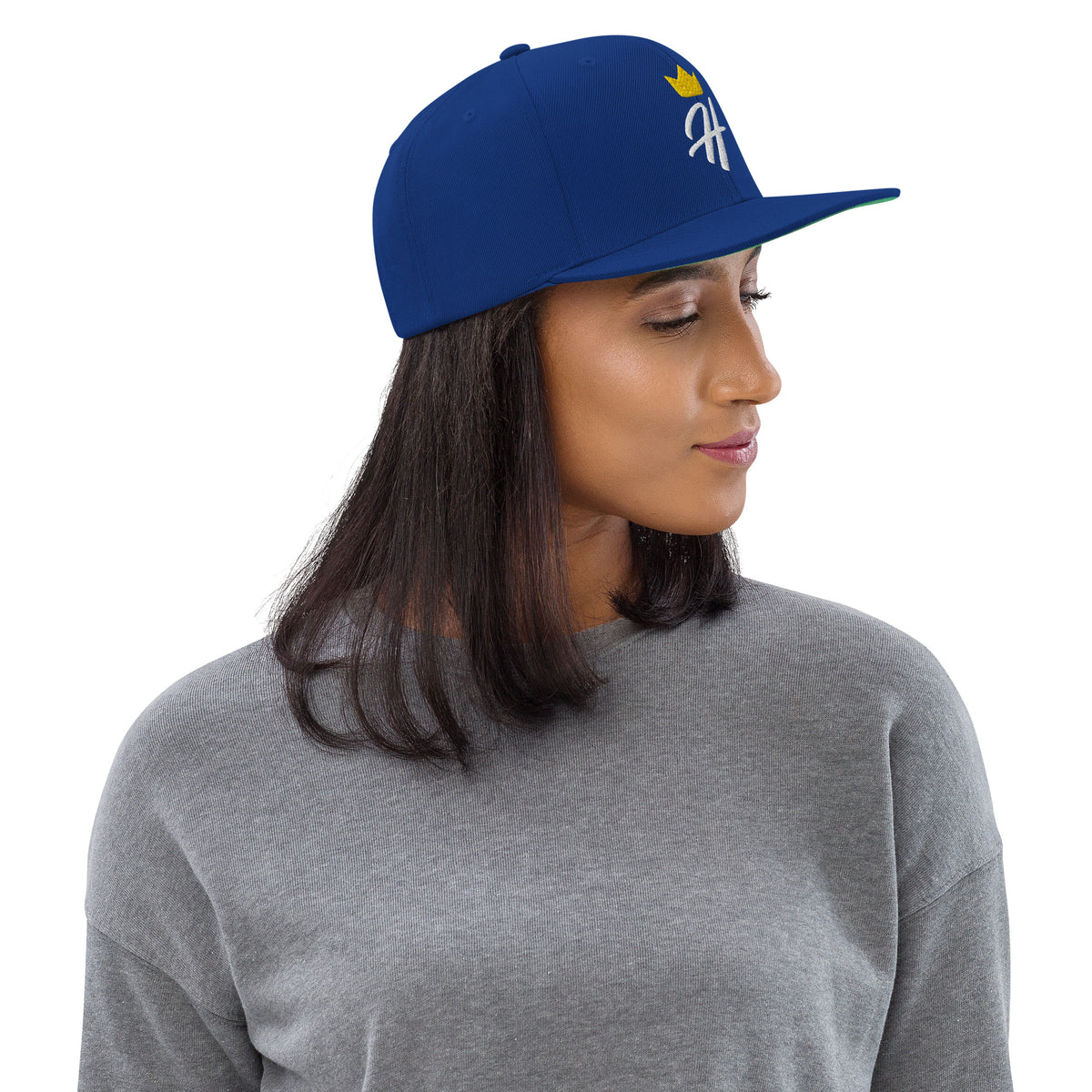 Royal Crown Snapback in Blue, right side view