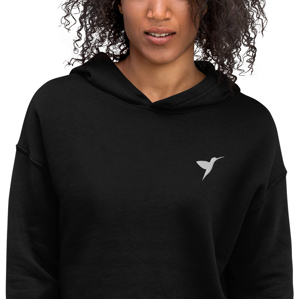 HMMR Crop Hoodie in Black, detail view