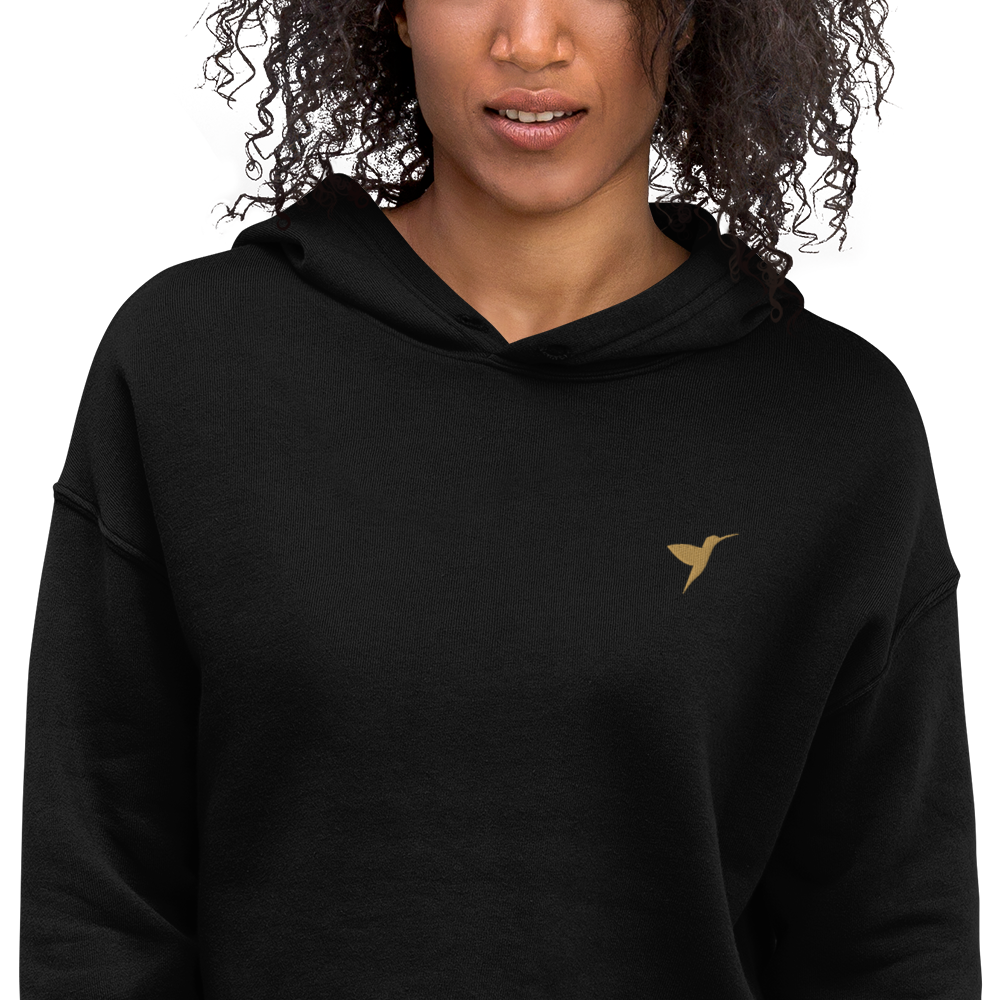 HMMR Crop Hoodie in Black, detail view 2