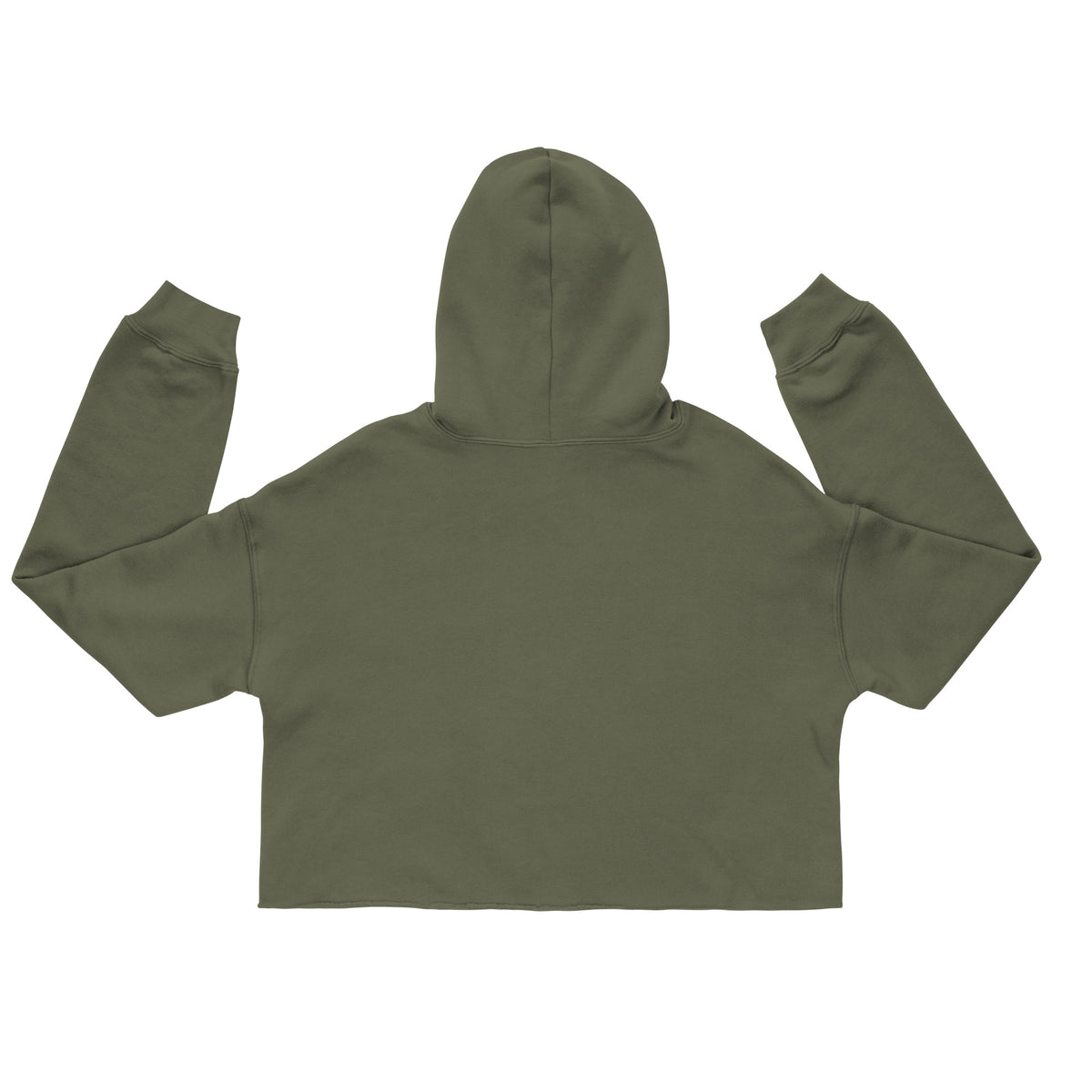 HMMR Crop Hoodie in Military Green, back view