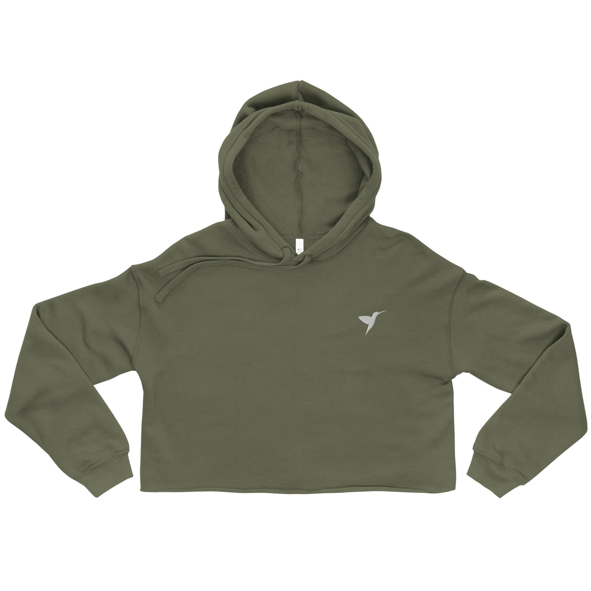 HMMR Crop Hoodie in Military Green, front view 3