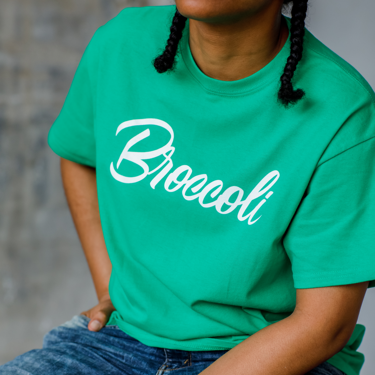 Broccoli T-Shirt in Irish Green, design photo 2