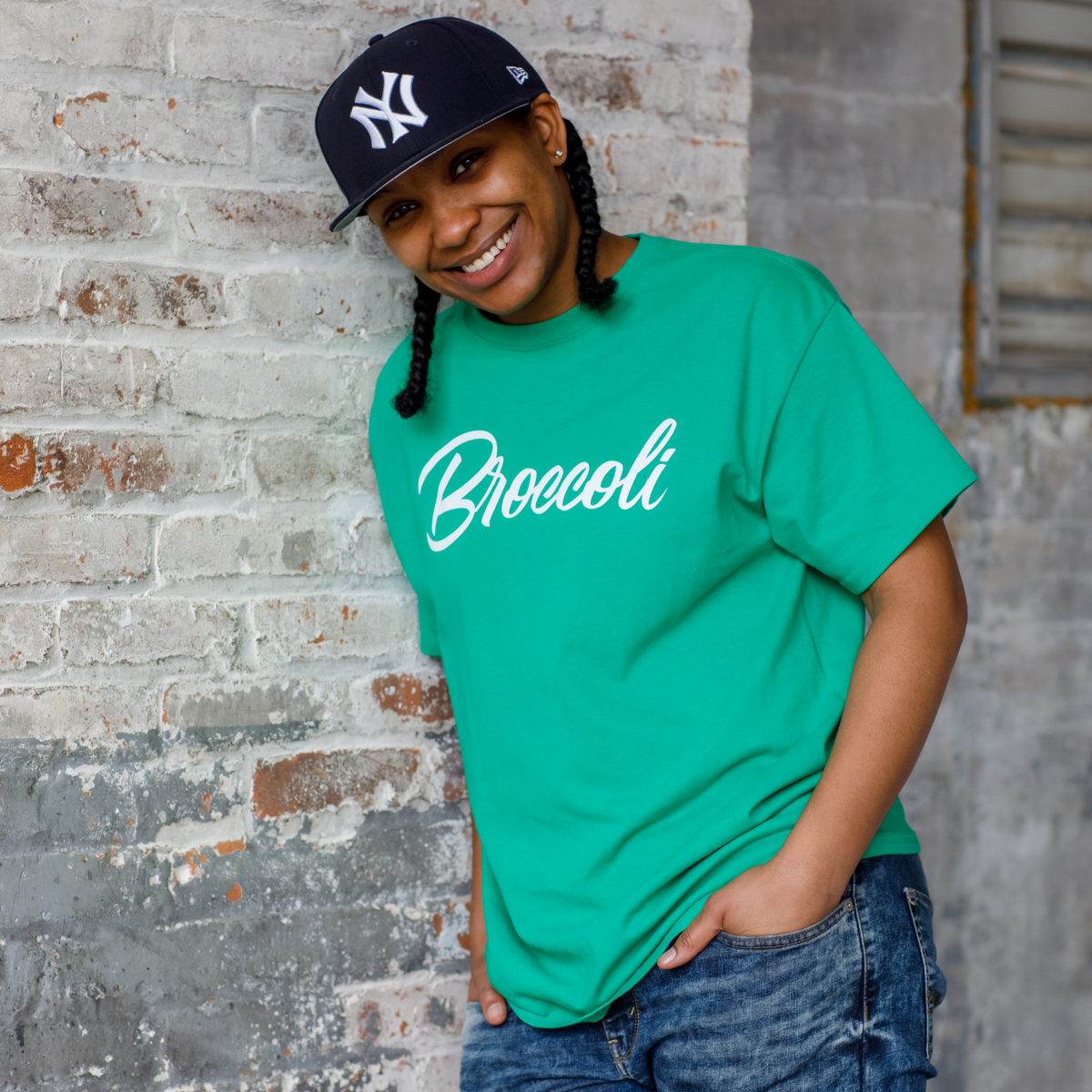 Broccoli T-Shirt in Irish Green, design photo 3